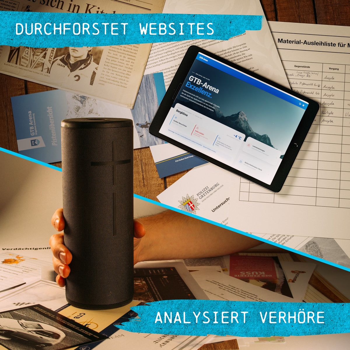 Websites durchforsten und Verhöre analysieren: digitale Ermittlung bei Tatort Tiefschnee