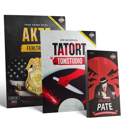 Krimidinner Pate + Krimispiele: Tonstudio + Fehltritt